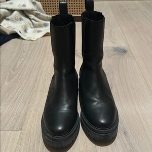 Ba&sh black coda lug sole boots